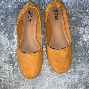 yellow heeled flats